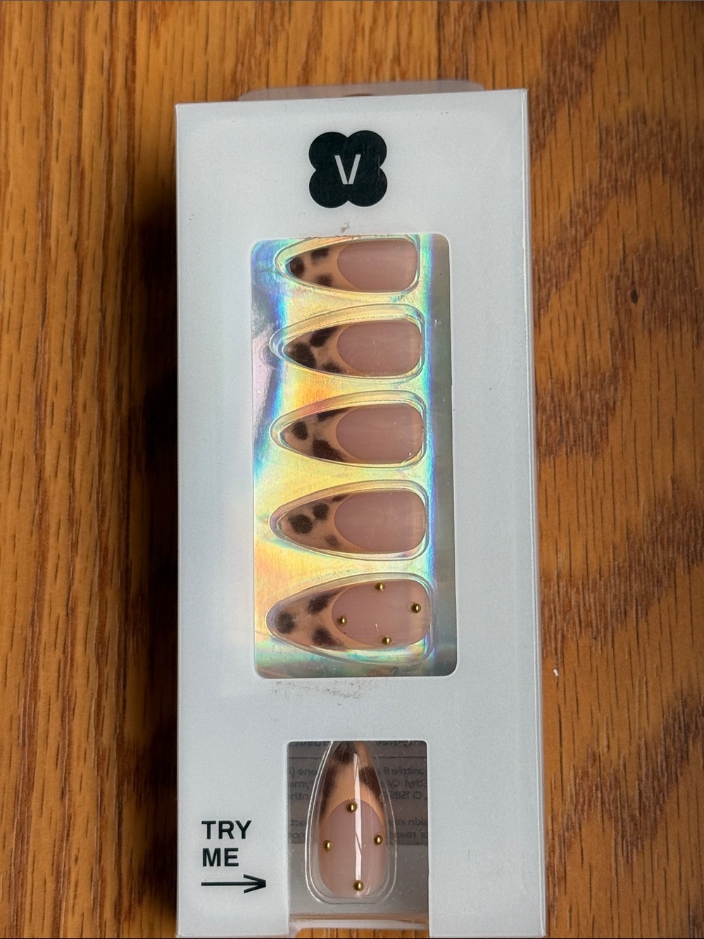 Never Have I Ever- Light Pink w/ Gold Accent & Leopard Print Press-On Nails